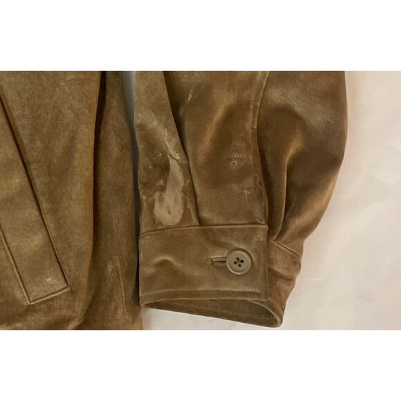 Roundtree & Yorke Men’s XLT Genuine Suede Leather Zip Jacket Tan Brown READ - Picture 16 of 16